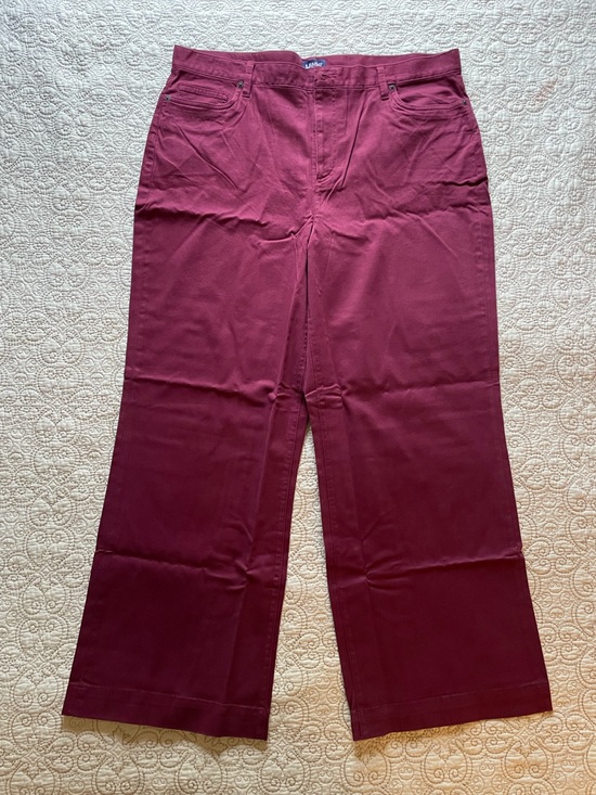Lands' End Pants - Lands' End Women's Rich Burgundy Wide-Leg Pants